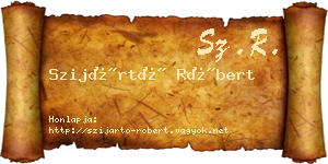 Szijártó Róbert névjegykártya